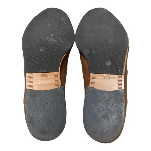 light brown lace up oxfords brogues preppy shoes size 36.5 / 6.5 - Picture 3 of 4